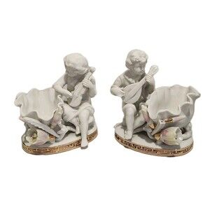 Vintage Set of Arnart Porcelain Candy Dish Figures 1 Flaw